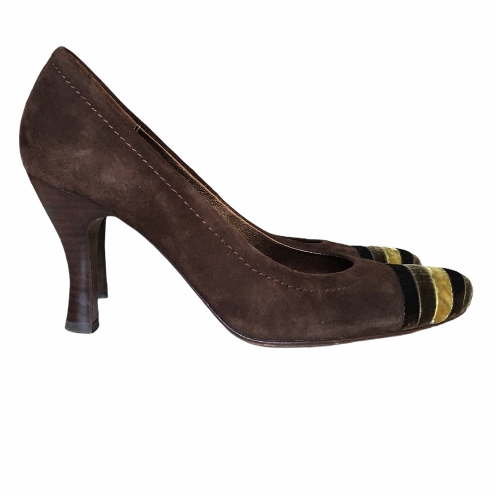 Apepazza Y2K Vintage Suede Heels with Velvet Toe Detail Size 6